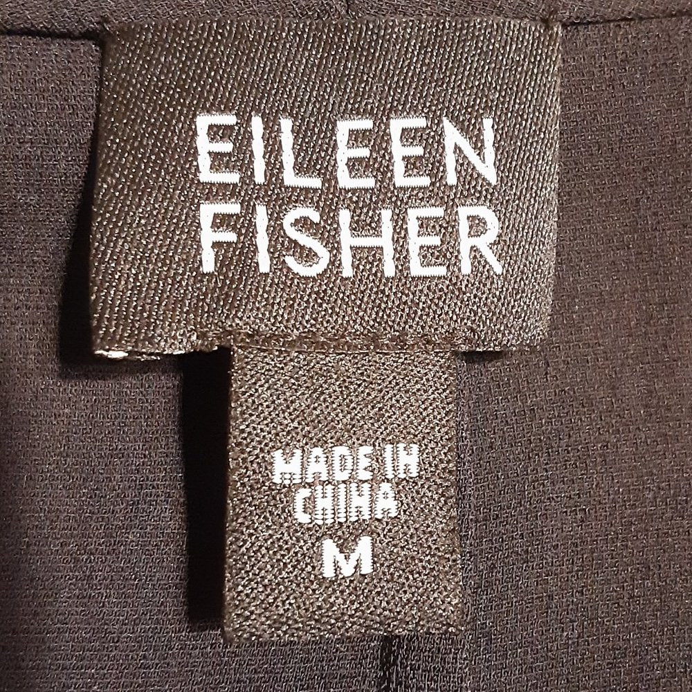 Eileen Fisher Women's Black Silk Open Front Cardigan Jacket Size M 78121 - Picture 3 of 6